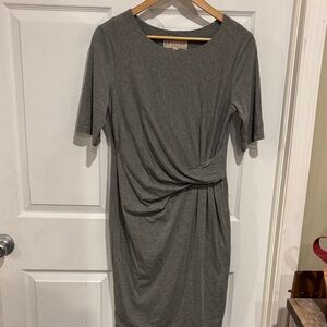 Philosophy Charcoal Twist-Front Midi Dress